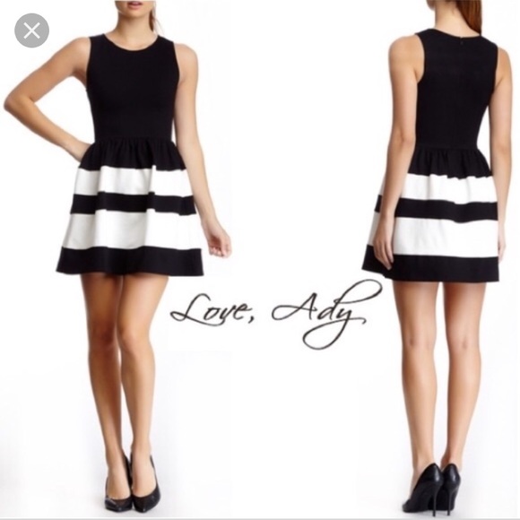 love...ady Dresses & Skirts - Black & White Fit and Flare Dress